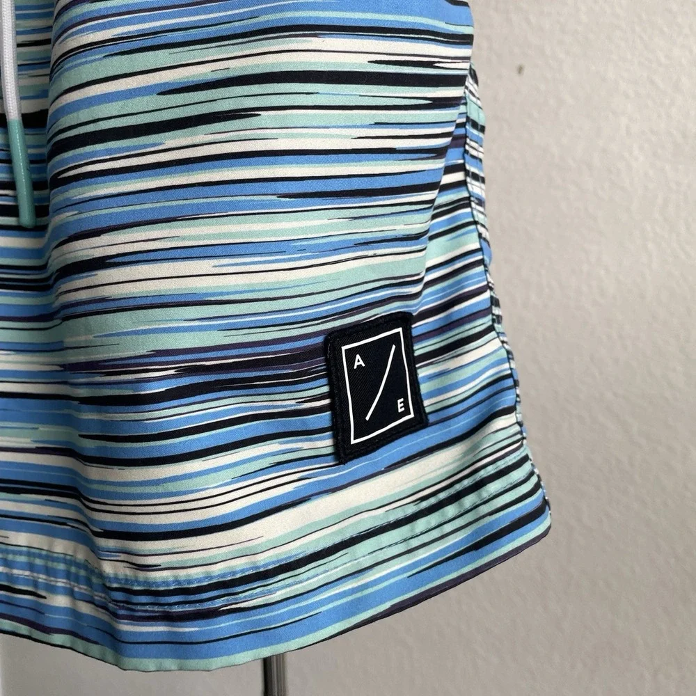 American Eagle‎ Swim Trunks Mens (S) Mesh lining Dot Stripes Print Drawstring